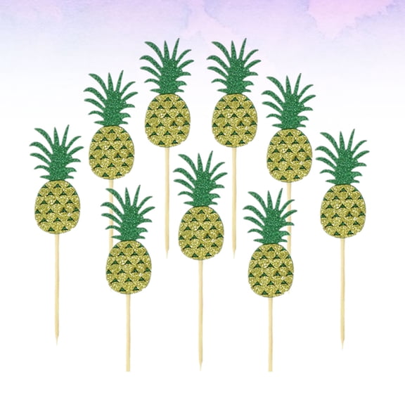 NUOLUX 16Pcs Multipurpose Cake Topper Pineapple Style Fruit Picks for Cupcake and Party Decoration