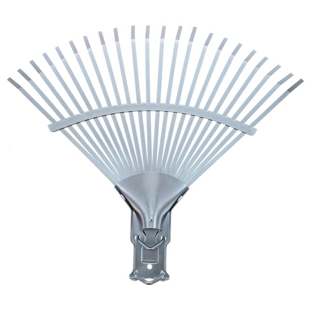 NUOLUX 1PC 22 Teeth Gardening Rakes Multifunctional Dead Leaf Harrow Steel Wire Grass Rake Practical Gardening Tools for Garden Lawn Use (Silver)