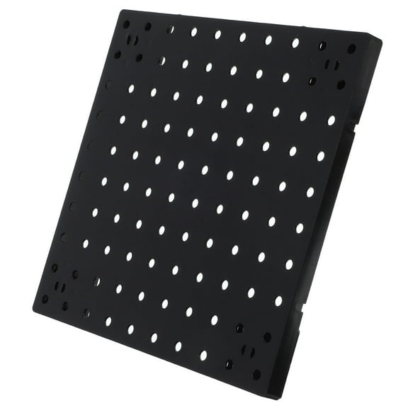 NUOLUX 1Pack Black ABS Square Pegboard Panel for Wall Organizer 9.63X9.63X0.59in Modern Storage Solution