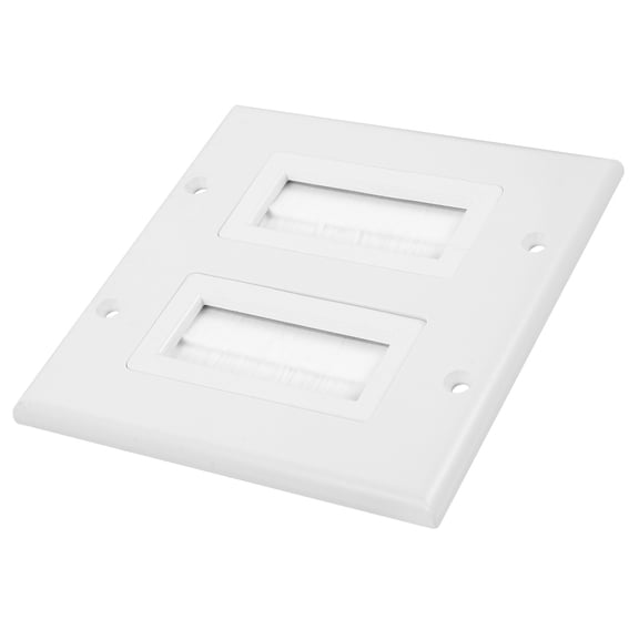NUOLUX 1Pack Dual-Port Connection Wall Plate for Cables and Sound System 4.53X4.53X0.39In