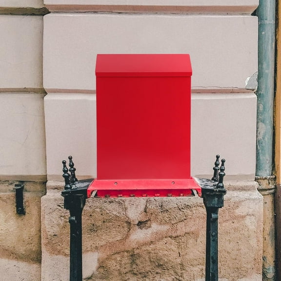 NUOLUX 1Pack Modern Wall Mailbox In Red For Outdoor Use With