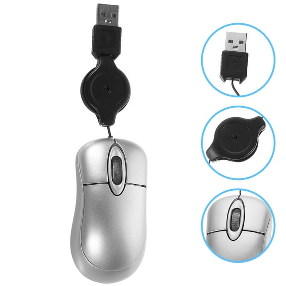 Toyandona Retractable Optical USB Mouse Assorted Color Ergonomic Comfortable for Both Hands