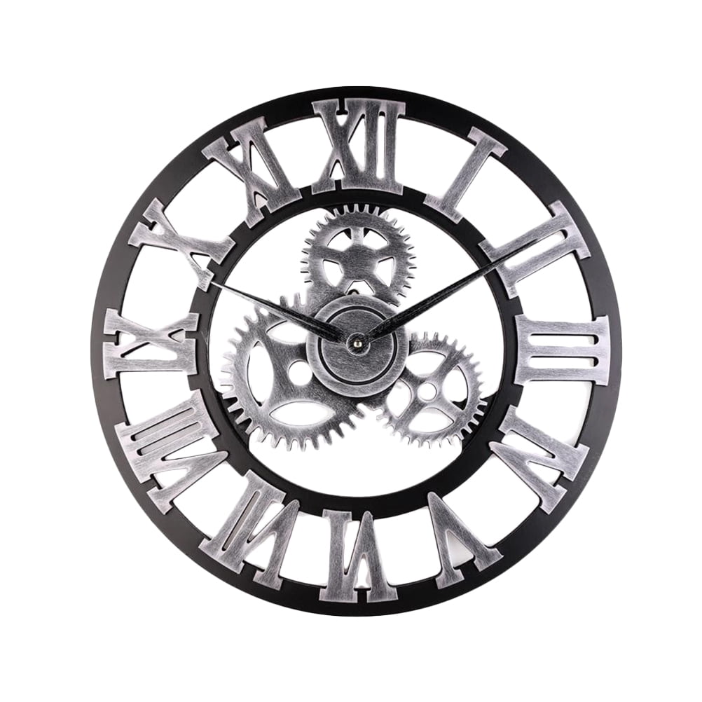 NUOLUX 1Pc 34cm Industrial Gear Wall Clock Decorative Wall Clock