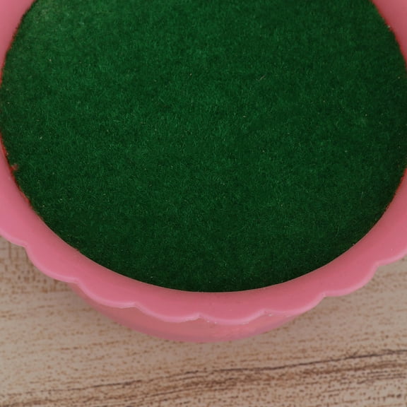 NUOLUX 1Pc Safe Pink Flower Mud with Simulation Turf for Flower Pot and Home Garden Display