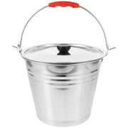 Tineasur Stainless Steel Round Storage Bucket Lid, Metal Cover for Containers, 1 Piece