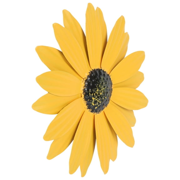 NUOLUX 1Pc Yellow Daisy Flower Wall Hanging For Balcony Wall Decor With Iron Metal