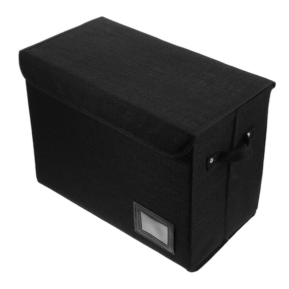 NUOLUX Collapsible Comic Book Storage Box with Lid Handle and Card Slot in Black