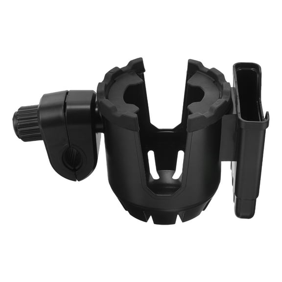 NUOLUX 1Pcs Heavy Duty Cup Holder for Wheelchair and Walker Black ABS Round Shape Universal Design