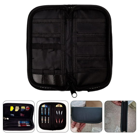 Toyandona Oxford Cloth Darts Case with Zipper Portable Black Storage Bag for Outdoor Use