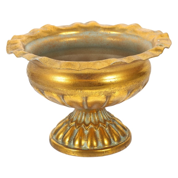 NUOLUX Vintage Iron Flowerpot Plated Gold Retro Plant Bucket Decorative Centerpiece for Table