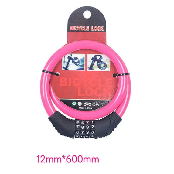 Toyandona Bike Combination Lock Rosy Color Heavy Duty Chain Lock for Mountain Bikes and Scooters