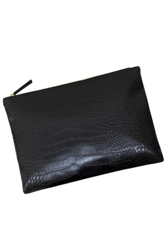 1Pc Large Capacity Black Clutch Bag Envelope Style Fashion Woman Purse