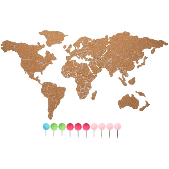 NUOLUX 1Set Cork Board Maps for Home Decoration 11.8X5.9X0.1In