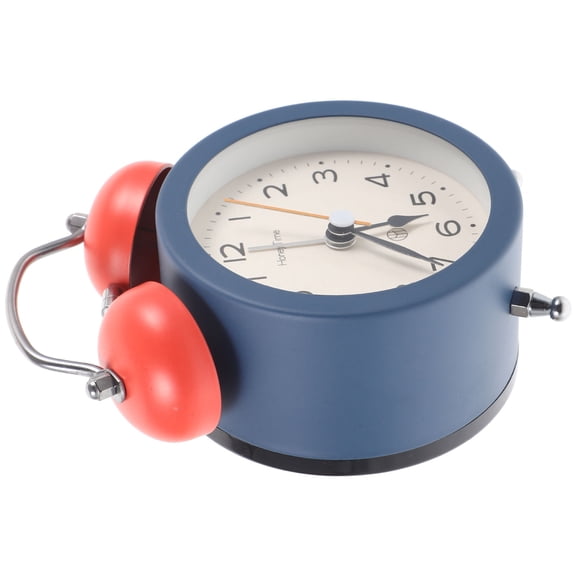 Toyandona 1Pc Blue Decorative Home Clock with Clear Scale Metal and Glass for Chic Tabletop and Desktop Decor