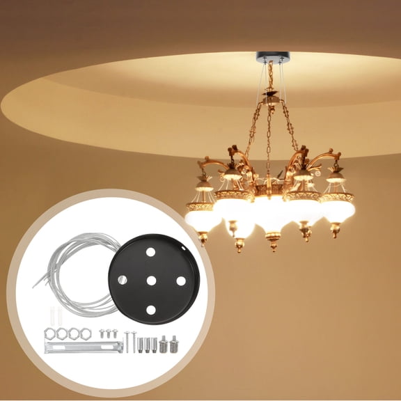 NUOLUX Easy Install Black Ceiling Cover Plate for Chandelier and Pendant Lights