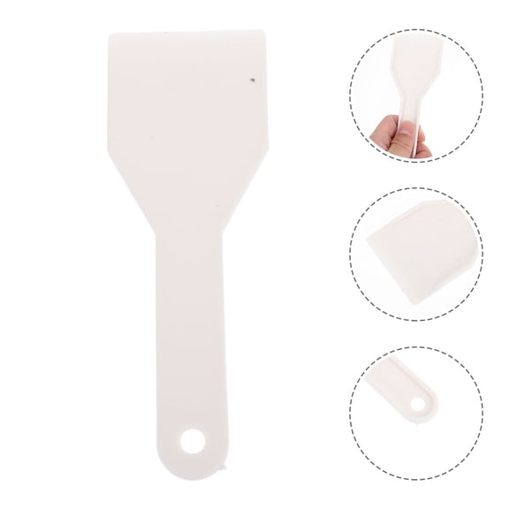 NUOLUX White Plastic Refrigerator Ice Scraper with Hanging Hole Handheld Ice Removal Tool