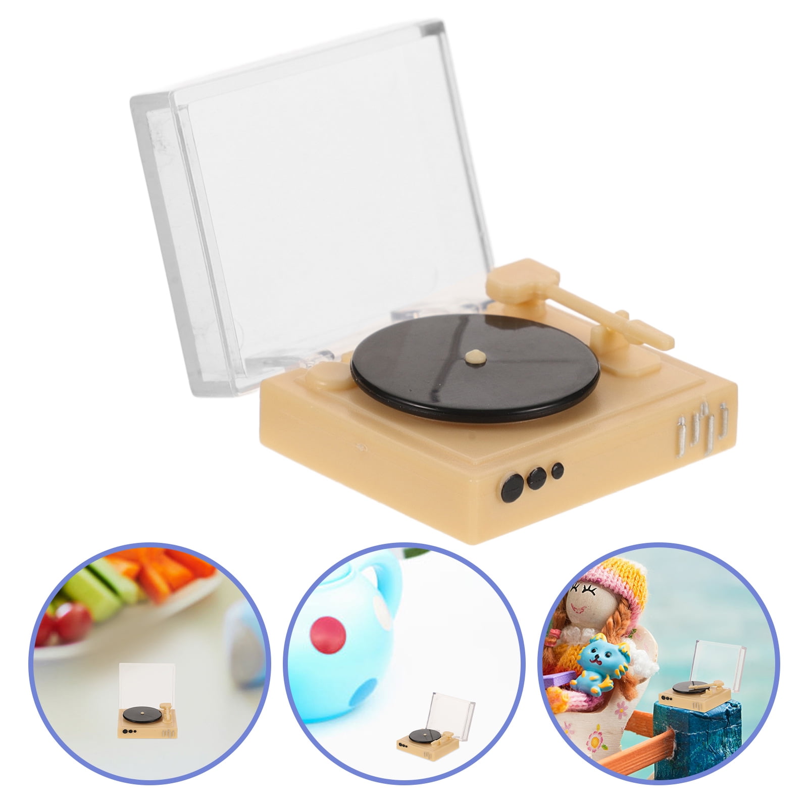 NUOLUX 1Set Miniature Home Appliances Rectangular Mini Record Player ...