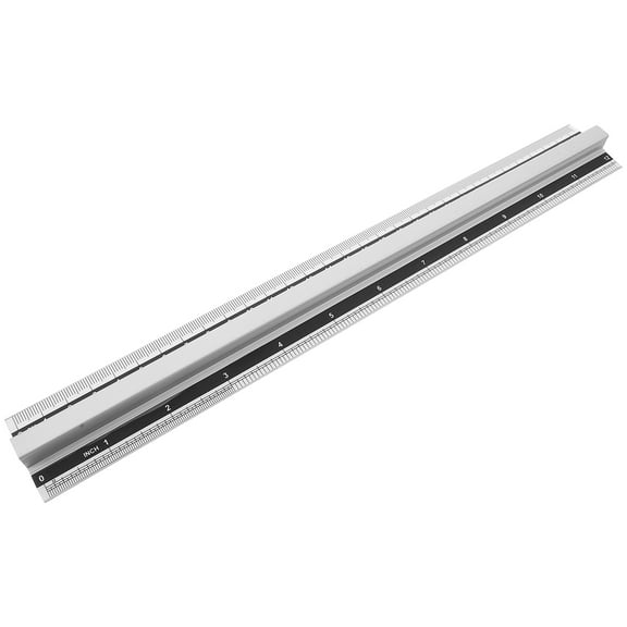 NUOLUX Aluminum Metal Ruler Portable Measuring Tool Plated Silver with Handle for Accurate Drawing and Guitar Use
