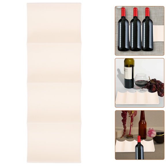 NUOLUX Countertop Wine Rack with Grooved Plastic Mat for Horizontal Wine Bottle Storage