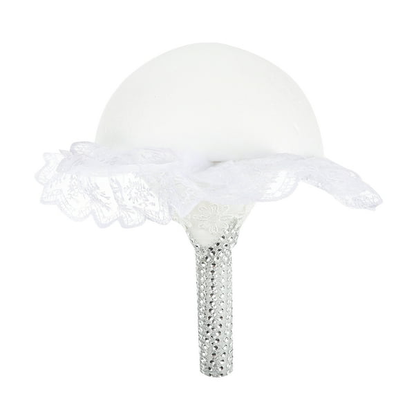 Foam Bouquet Holders White Lace Flower Handle DIY Bridal Bouquet Holders Wedding Flowers Party Supplies