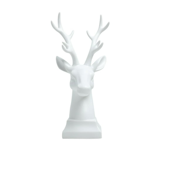 BESPORTBLE White Ceramic Deer Head Ornament Sculpture for Home Office Table Decor Christmas Reindeer Head Figurine