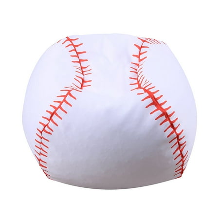 OUNONA White Polyester Baseball Style Bean Bag Chair Cover for Storage Use with Zipper Design 45.2 inches