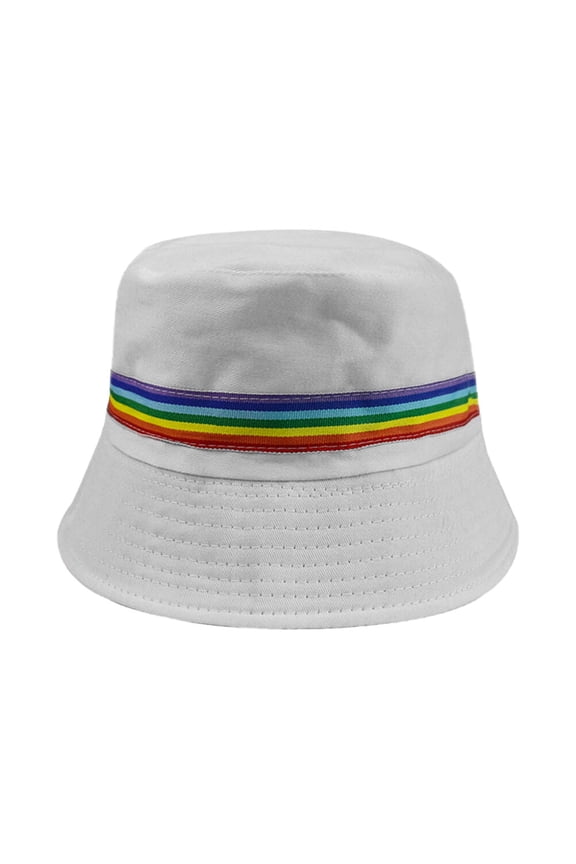White Cotton Fisherman Hat Sun Protection Wide Brim Unisex Summer Wear 1Pc
