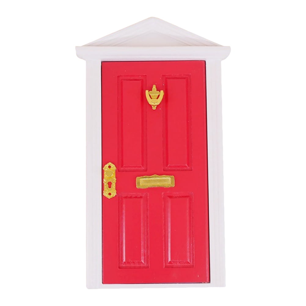 NUOLUX 1pc Mini Wooden Door Spire Door Miniature Door Epitome Play