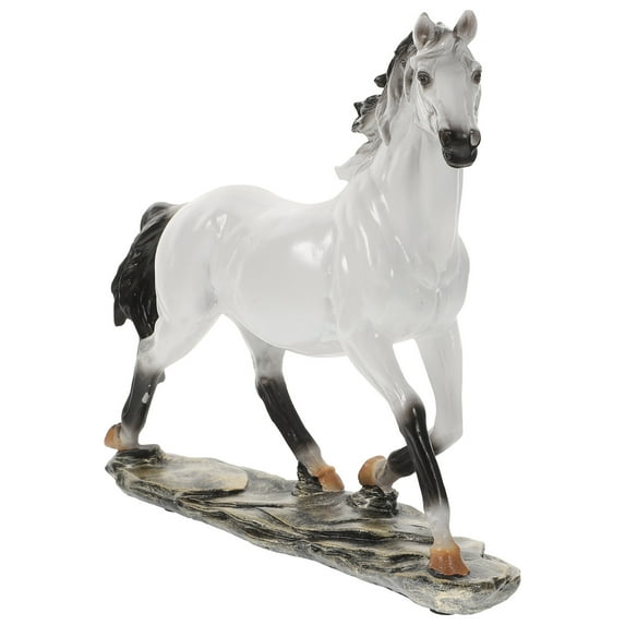 Horse Statue Resin Figurine Sculpture Wild Animal Decoration Synthetic Resin Miniature Office Decor