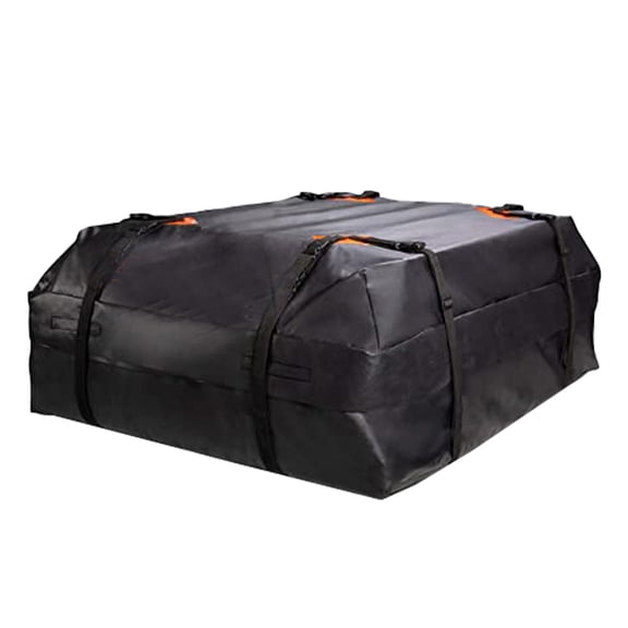 Tineasur Black Car Rooftop Cargo Bag with 420D Oxford Fabric, Easy Installation and Compact Storage Solution