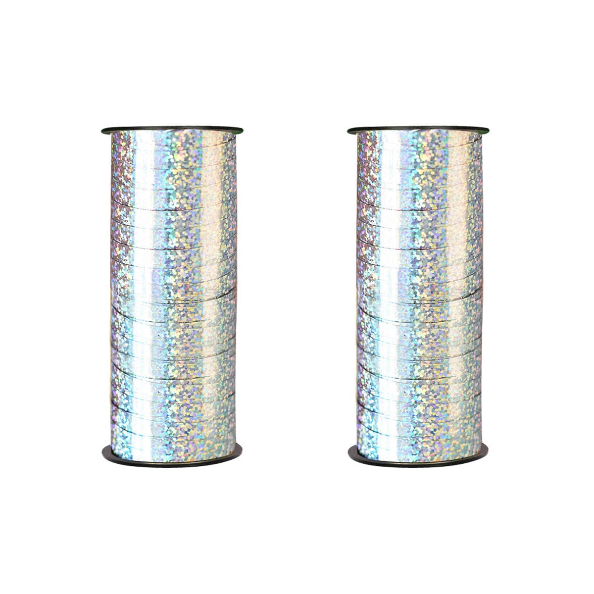 Crimped Ribbon NUOLUX 2 PCS 100 Yard Crimped Curling Ribbon Roll Silver Balloon ...