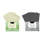 NUOLUX 2 Packs Super Absorbent Facial Blotting Paper Oil Absorbing Sheets for Men Women (Green Tea and Bamboo Charcoal)