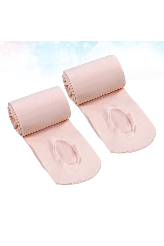 2 Pairs Skin Friendly Smooth Nylon Ballet Tights Socks for Dance Practice and Durability Girls