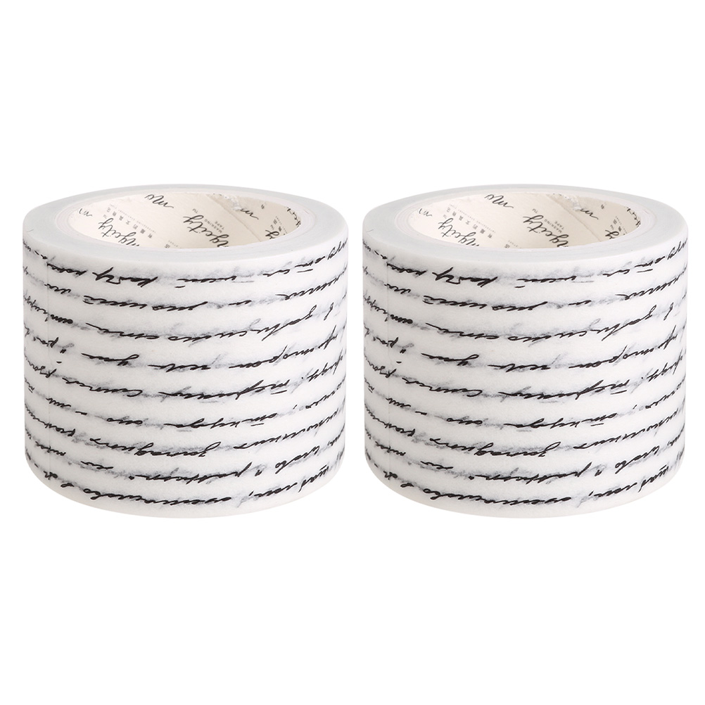 NUOLUX 2 Rolls Handwritten English Tapes DIY Decor Adhesive DIY