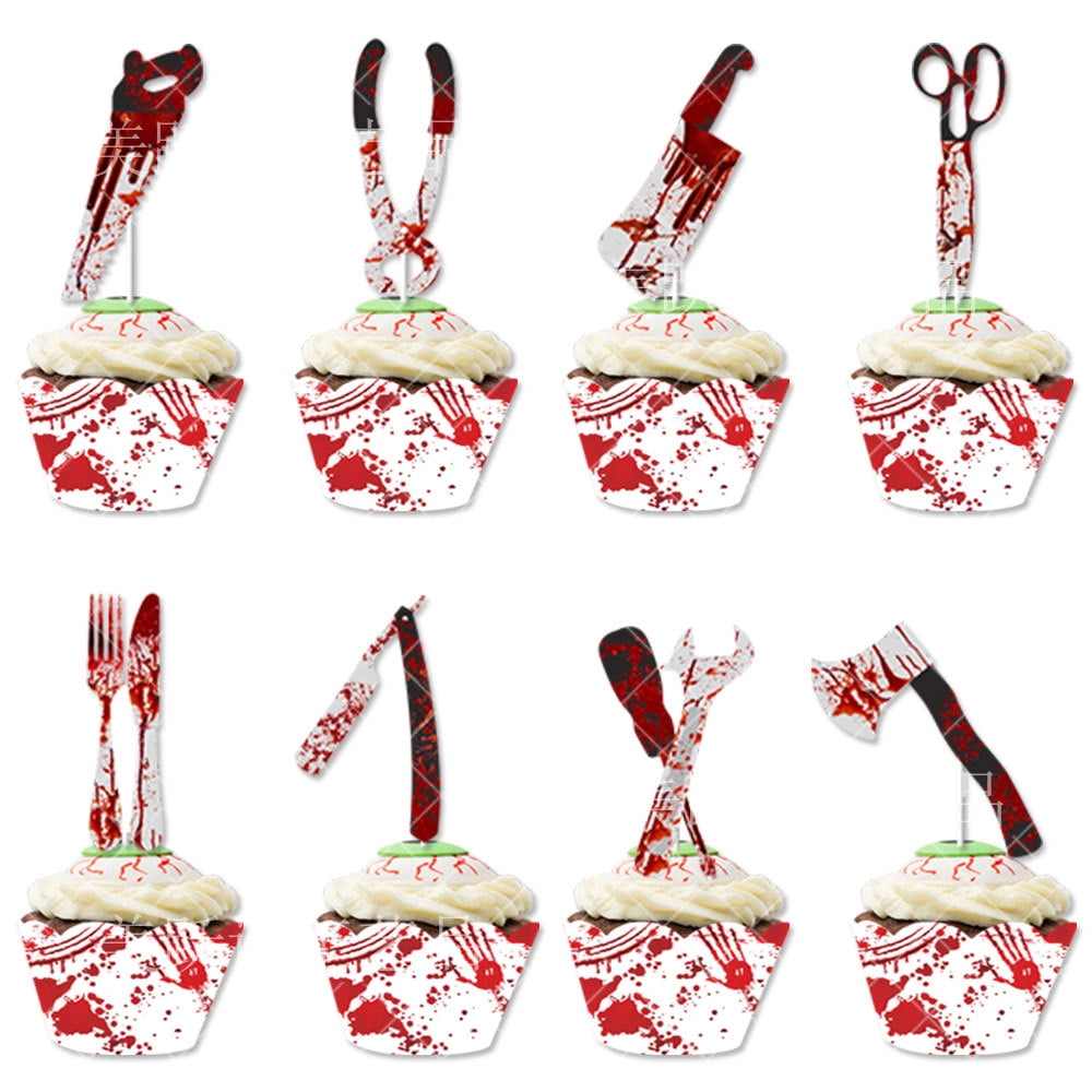 NUOLUX 2 Set of Halloween Cupcake Paper Wrappers Cupcake Terrifying