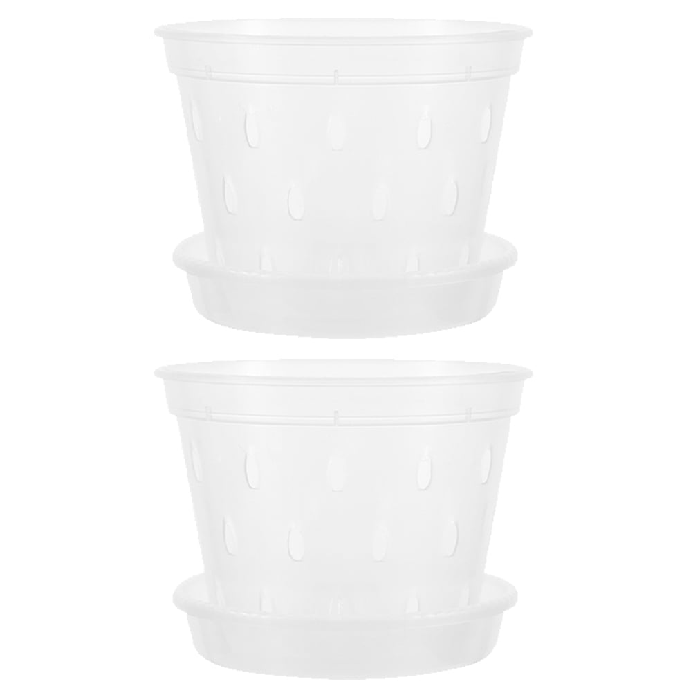 NUOLUX 2 Sets Clear Plastic Orchid Pots Breathable Orchid Planters