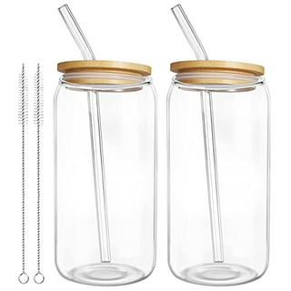 Glass Cups with Lid and Straw Ins Wind Tea Color Reusable Coffee Cup  Portable Leak Proof Nice Looking Cup