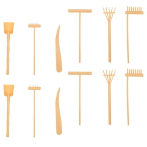 NUOLUX Compact Zen Sand Tray Tools Yellow Plastic for Meditation - 2Sets