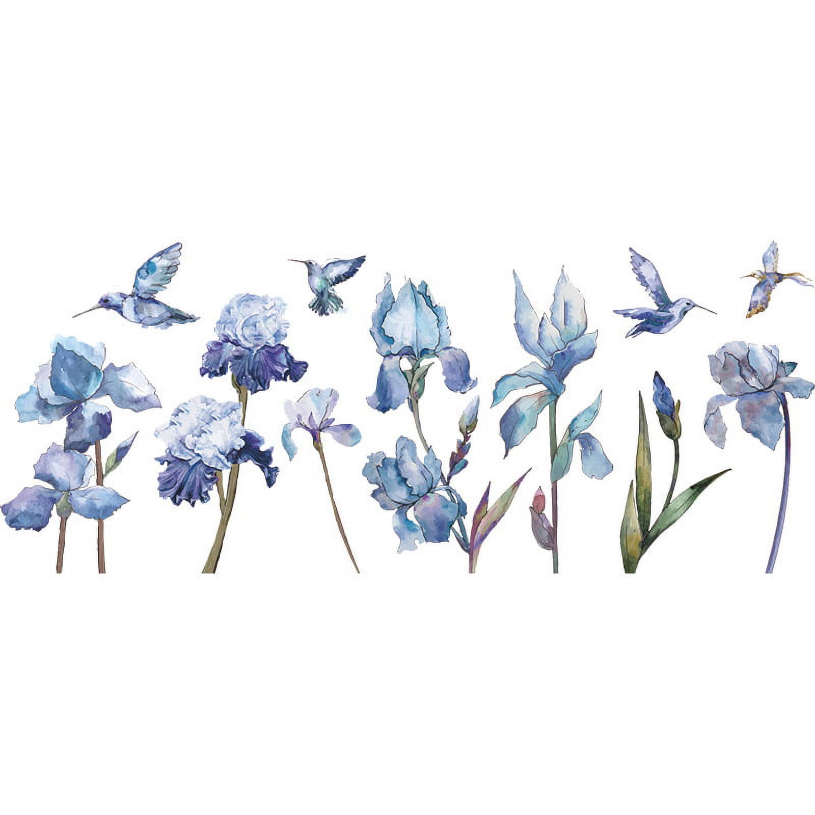 NUOLUX 2 Sheets Flower Bird Wall Sticker Removable Floral Wall Decal