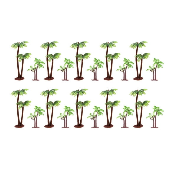 Homoyoyo 20Pcs Palm Tree Miniature Green Scenery Ornaments for Cake Decorating and Crafts