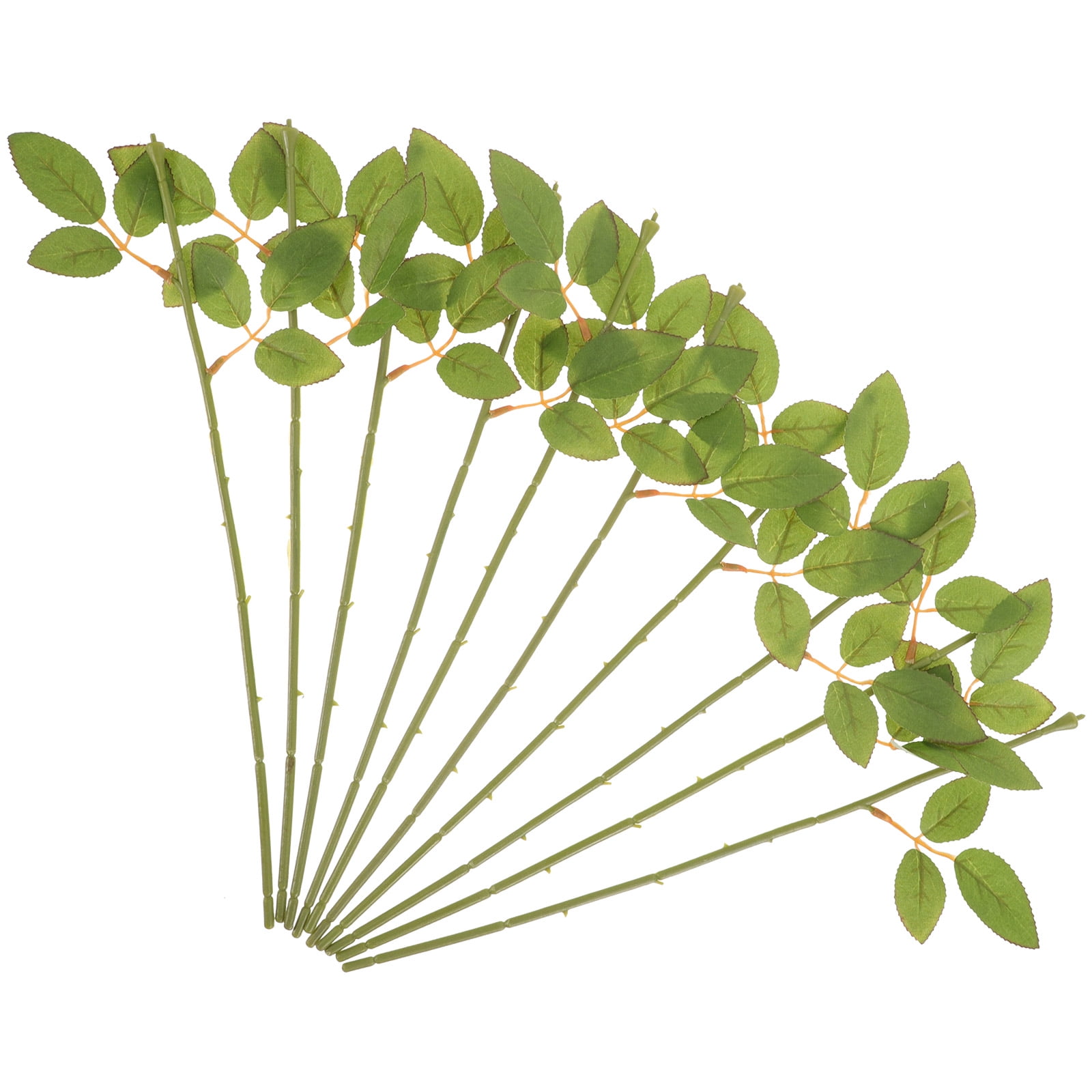 NUOLUX 20Pcs Floral Stem with Leaves Artificial Plastic Stems Rose Floral Stems DIY Craft