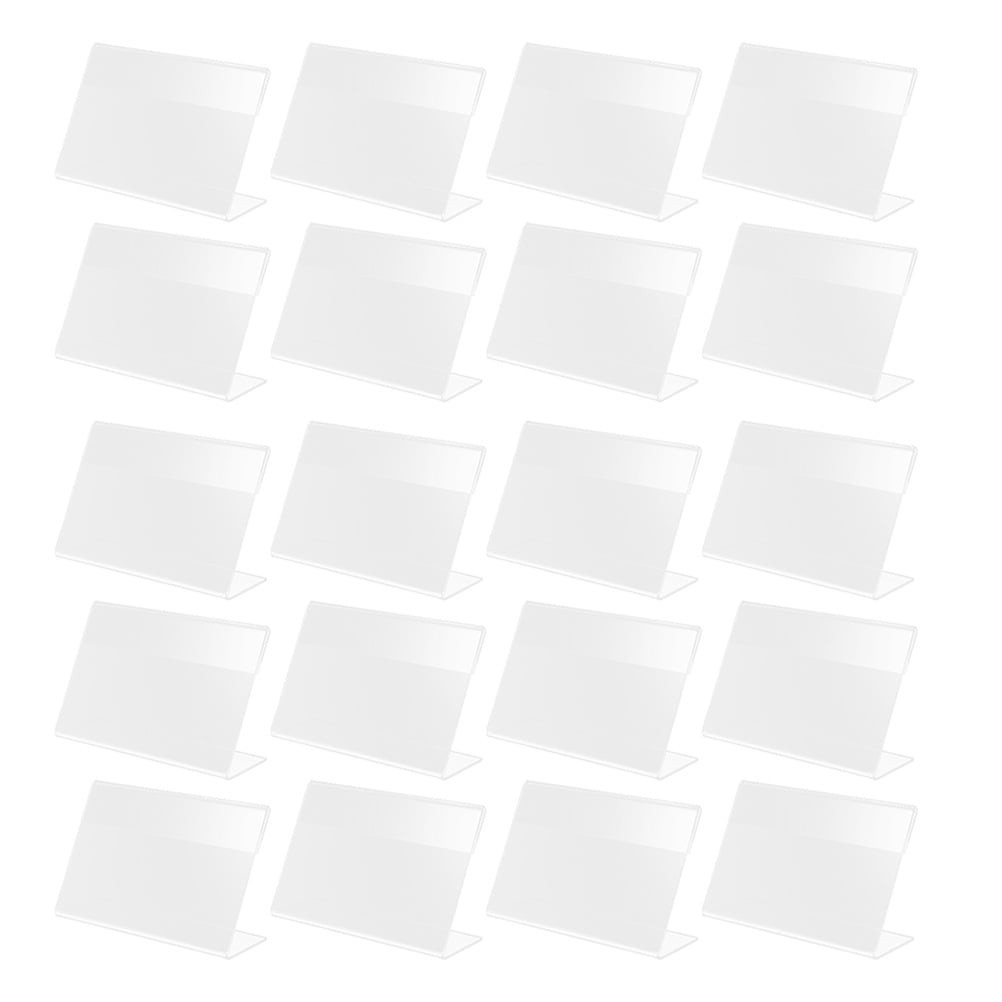 NUOLUX 20pcs Plastic Price Tag Holders Supermarket Label Holders L