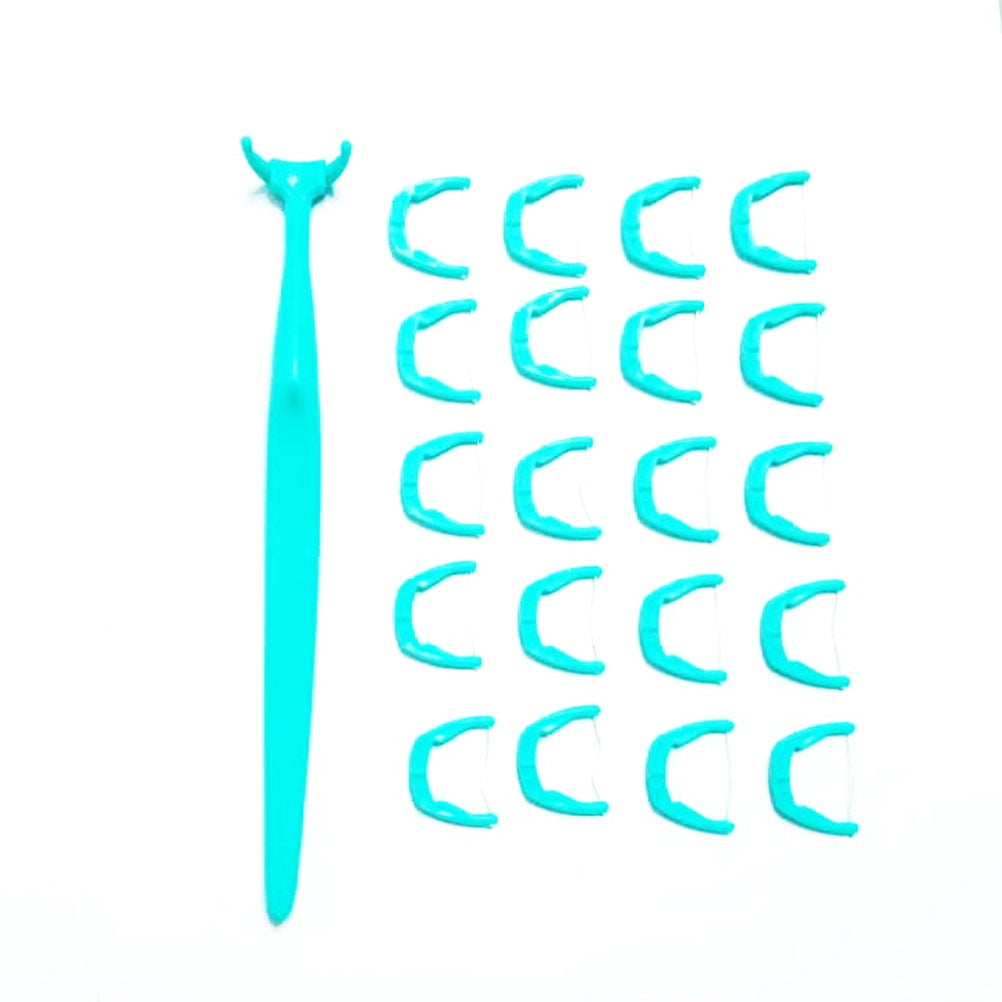 NUOLUX 20pcs Replaceable Dental Care Cleaner Plastic Toothpick Nylon