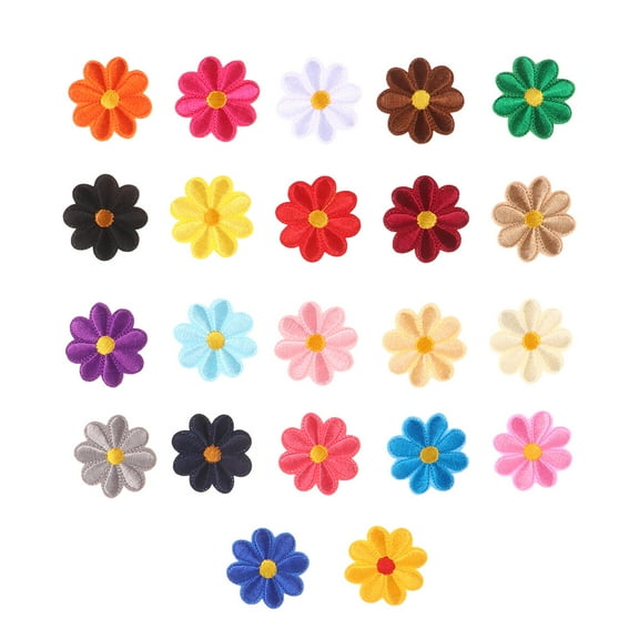 DEEPCRAFF Crochet Flowers Applique Assorted Color 22Pcs