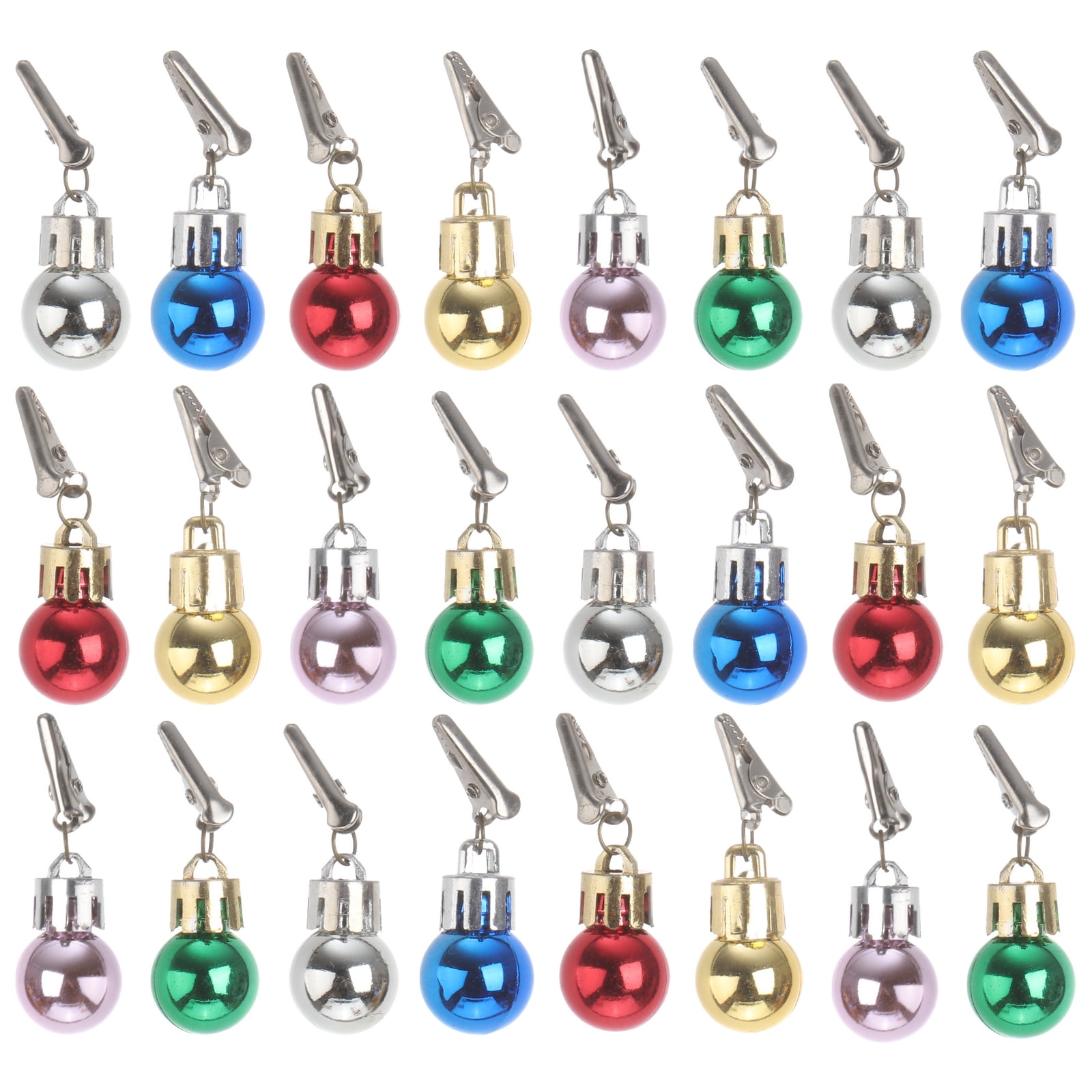 NUOLUX 24pcs Christmas Beard Bell Clip Men Beard Decoration Colorful