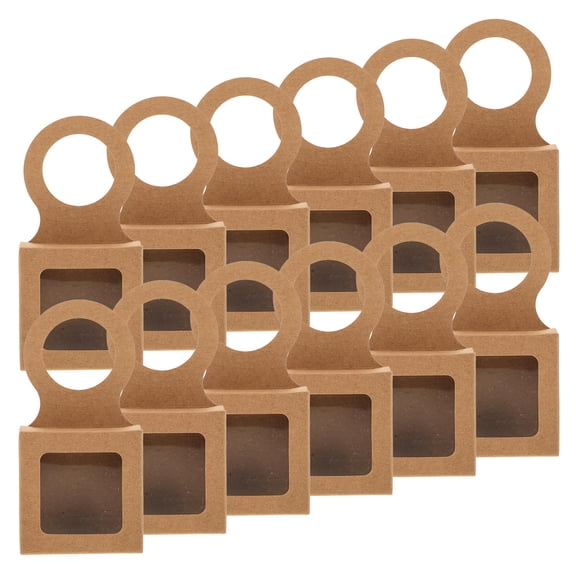 NUOLUX 25-Pack Khaki Paper Wine Bottle Boxes for Hanging Display and Storage 6x6x2 cm