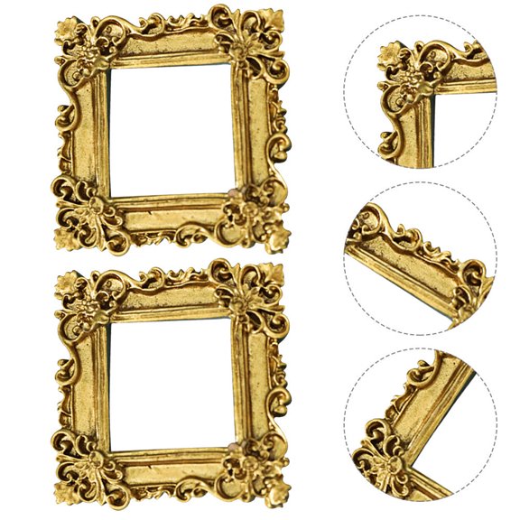 NUOLUX 2Pcs Small Resin Photo Frame for DIY Crafts and Phone Case Ornament