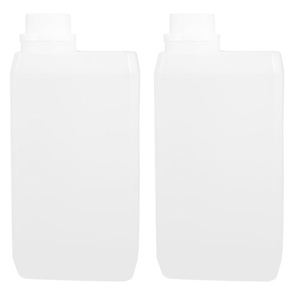 NUOLUX 2Pcs Plastic Hdpe Bottles 1000Ml White Wide Mouth Reusable Containers for Liquid Storage