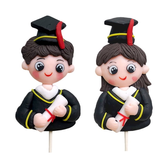 WORGEOUS Photo Props Mini Figure Cake Decoration for Family Festival Occasions 2Pcs