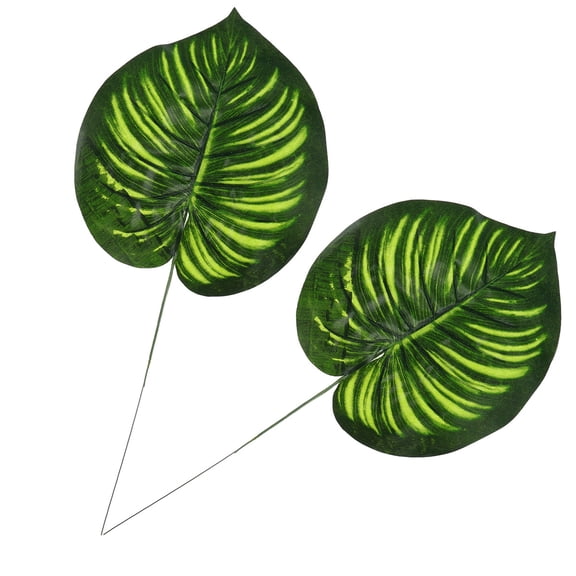 NUOLUX 2Pcs Artificial Green Leaves for Jungle Theme Party and Home Decoration
